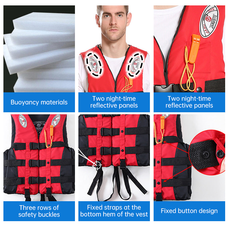 Adult Life Jacket Buoyant Oxford Cloth Fishing Outdoor Safety Vest