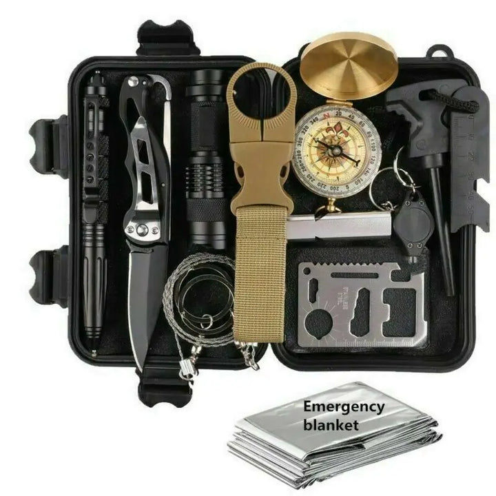 14-in-1 Emergency Survival Gear Kit Tactical Outdoor SOS EDC