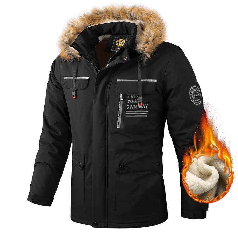 Men's Hooded Parka — Windproof Multi-Pocket - view 10
