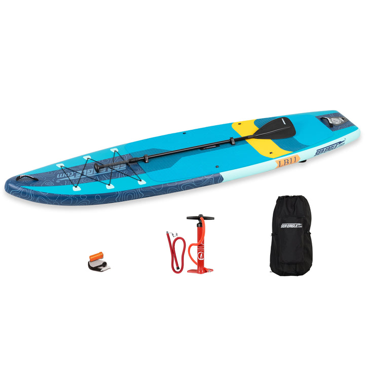 Sea Eagle LB11 Inflatable SUP Longboard Paddle Board Package
