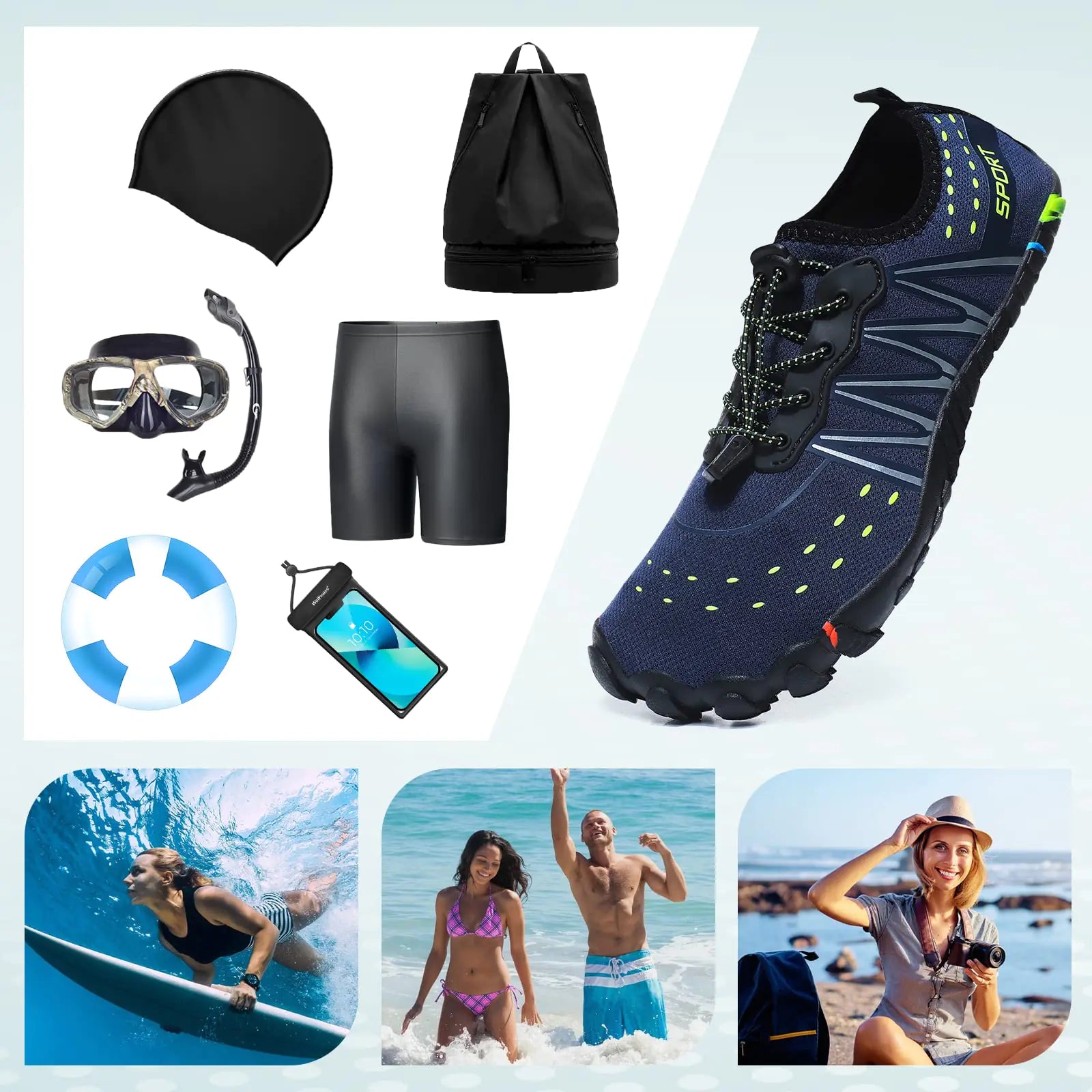 Unisex Water Shoes Quick Dry Slip-On Anti-Slip Outdoor Sports