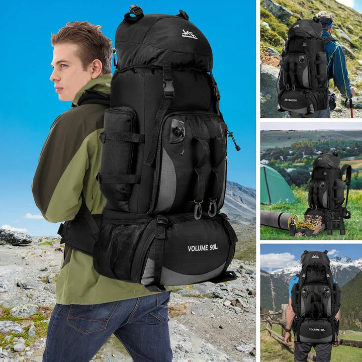 90L Waterproof Hiking Backpack Large Capacity Camping Travel Rucksack