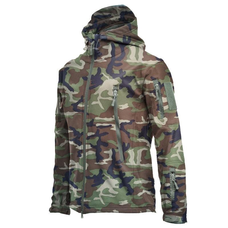 Men Camouflage Tactical Jacket Waterproof Warm Windproof Outdoor Hooded