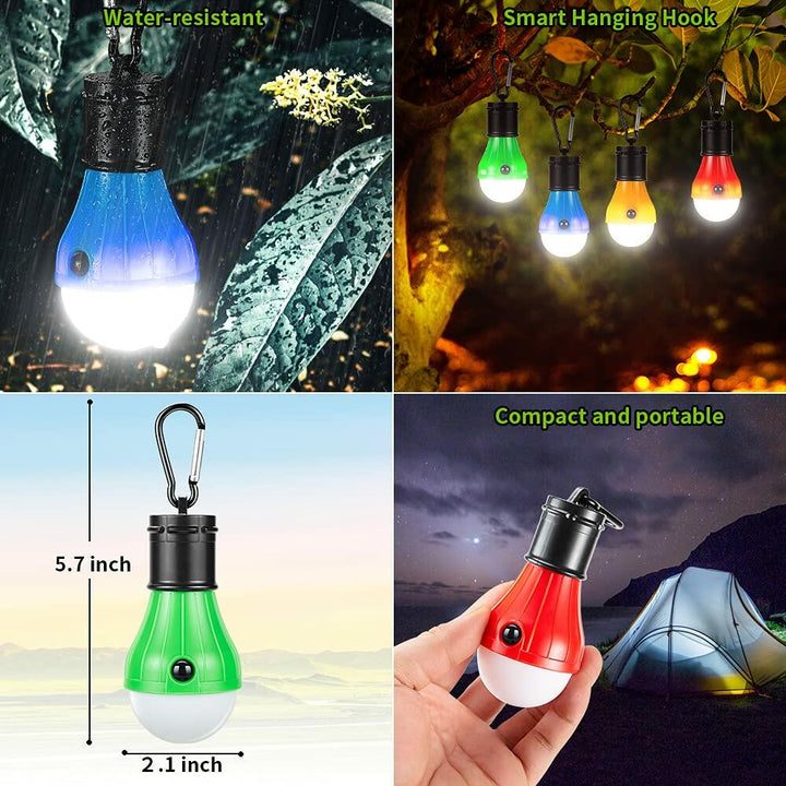 Portable LED Camping Lantern 4 Pack Emergency Hiking Light