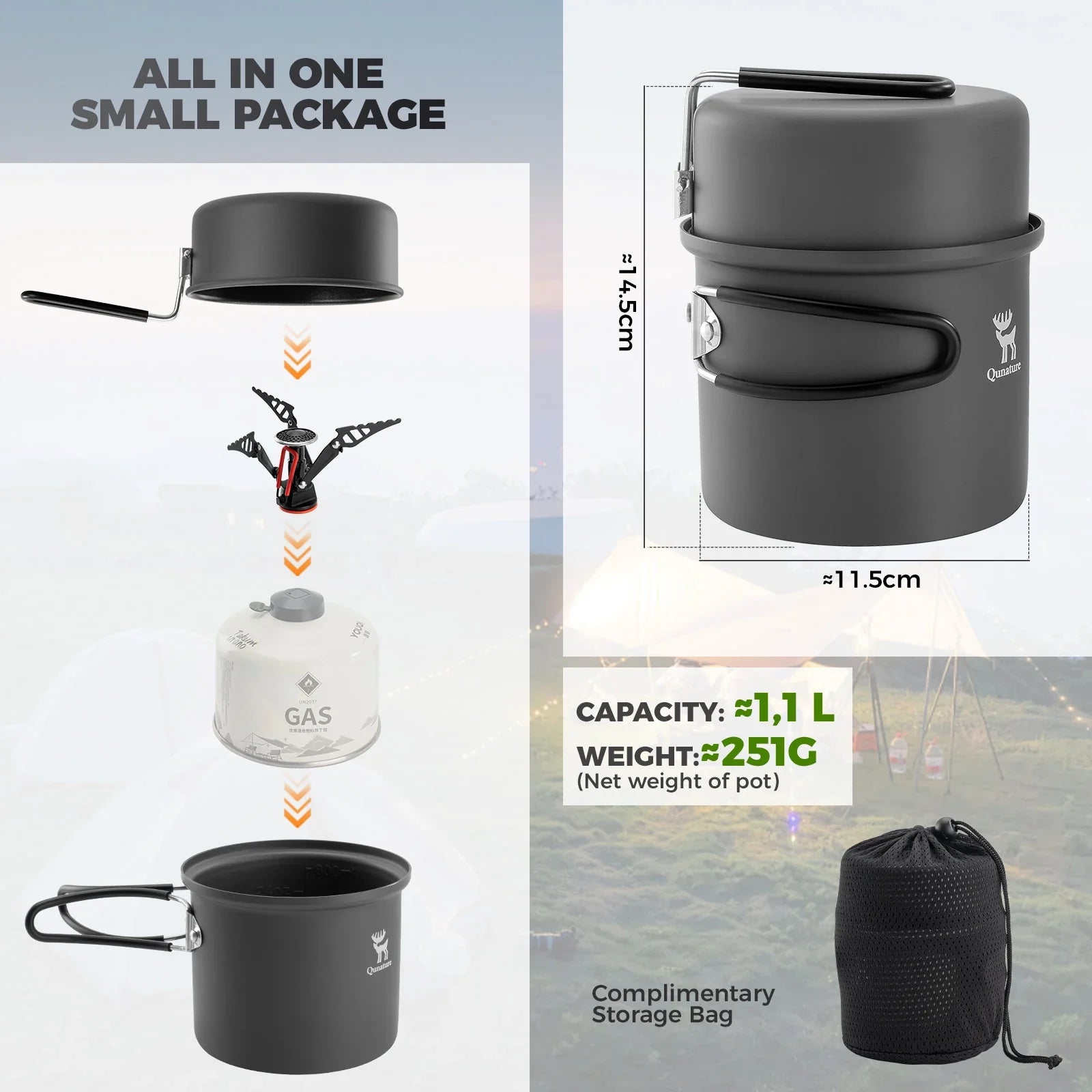 Ultralight Aluminum Camping Cookware Set - view 5