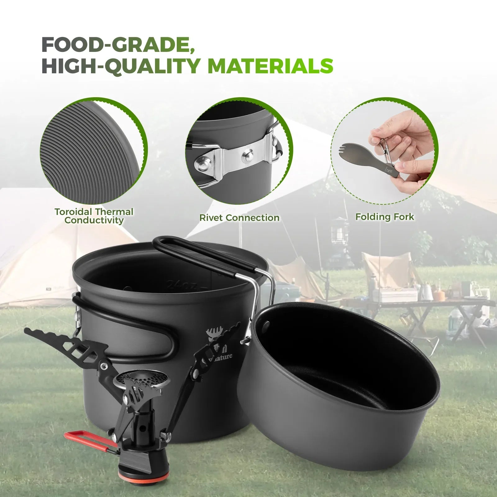 Ultralight Aluminum Camping Cookware Set - view 7