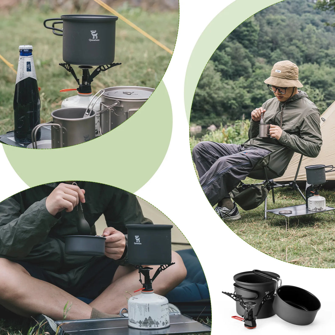 Ultralight Aluminum Camping Cookware Set - detail shot